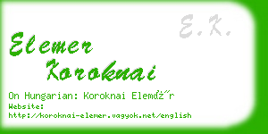 elemer koroknai business card